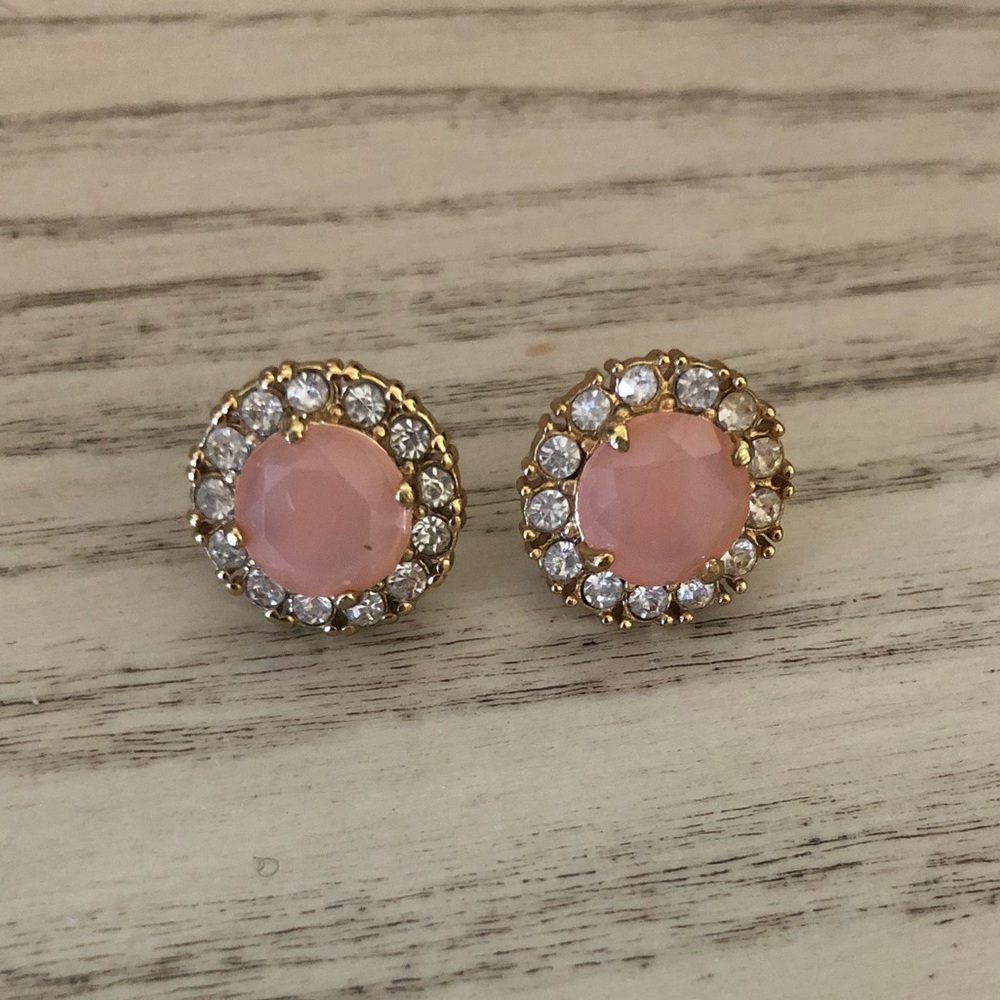 Kate Spade pink pave halo earrings